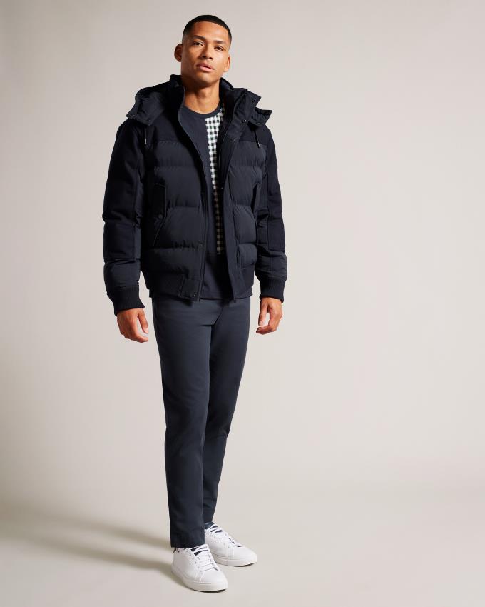 Manteau Ted Baker Puffer Bomber Bleu Marine Homme | CZS-57996751